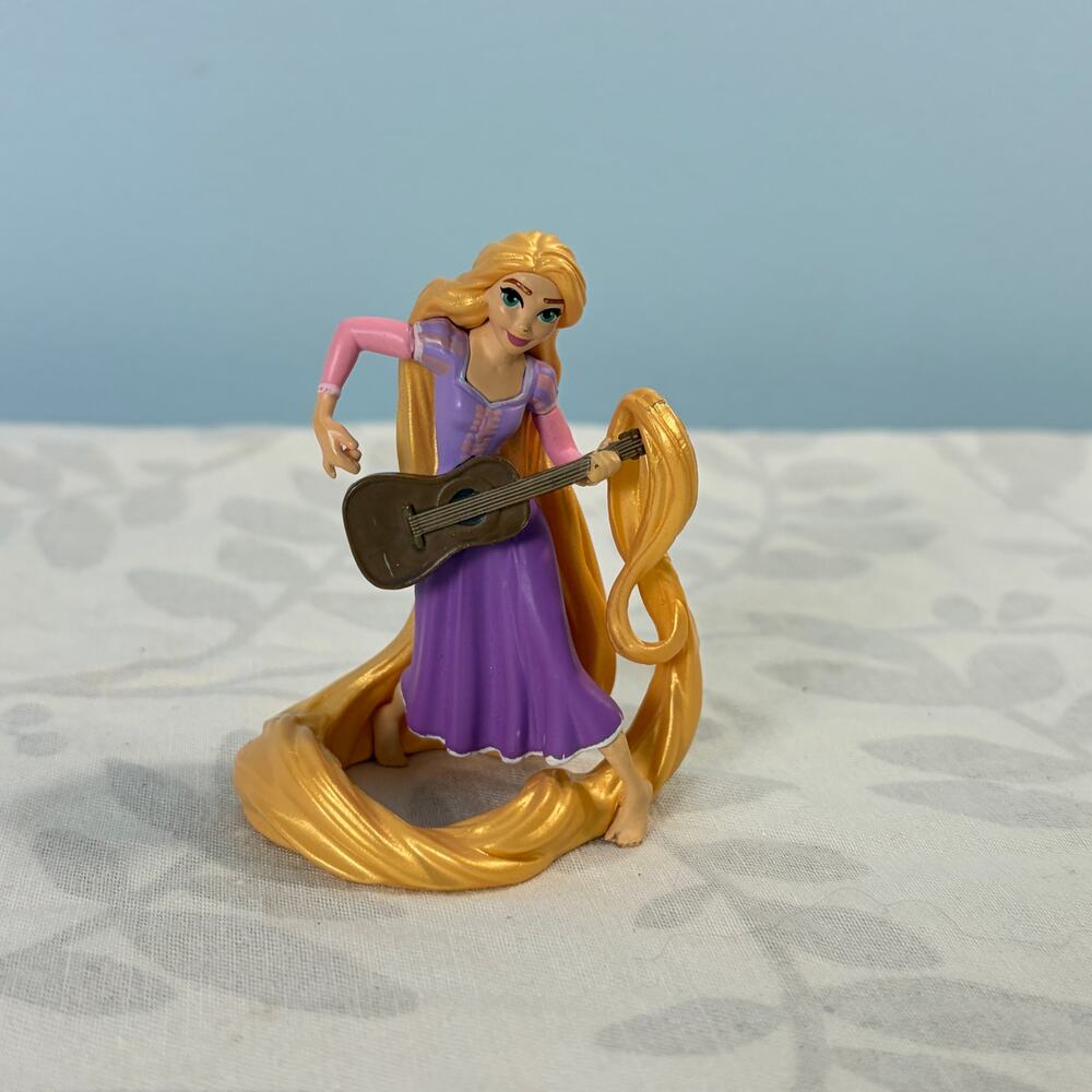 Disney Tangled Rapunzel Guitar Figure Long Hair Princess Replacement PVC Doll